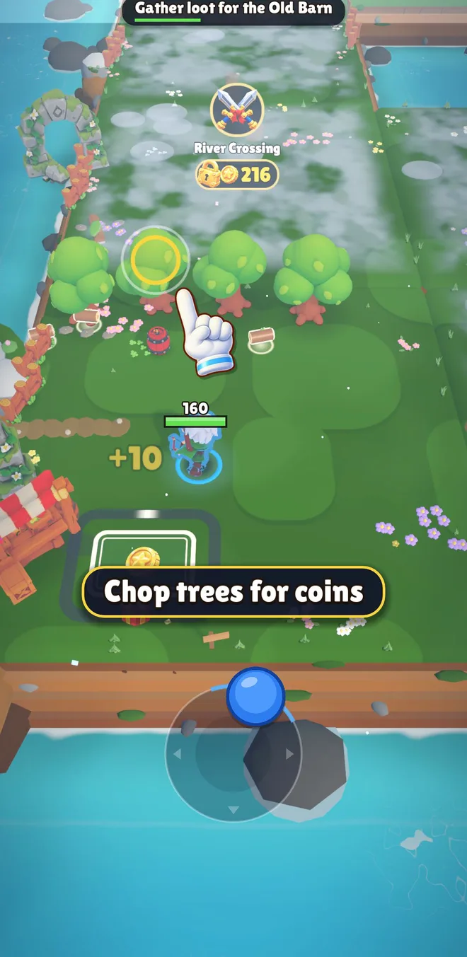 Lootero gameplay screenshot: stop, and your archer shoots