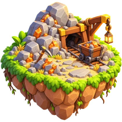 Copper Quarry, a floating island land in Lootero